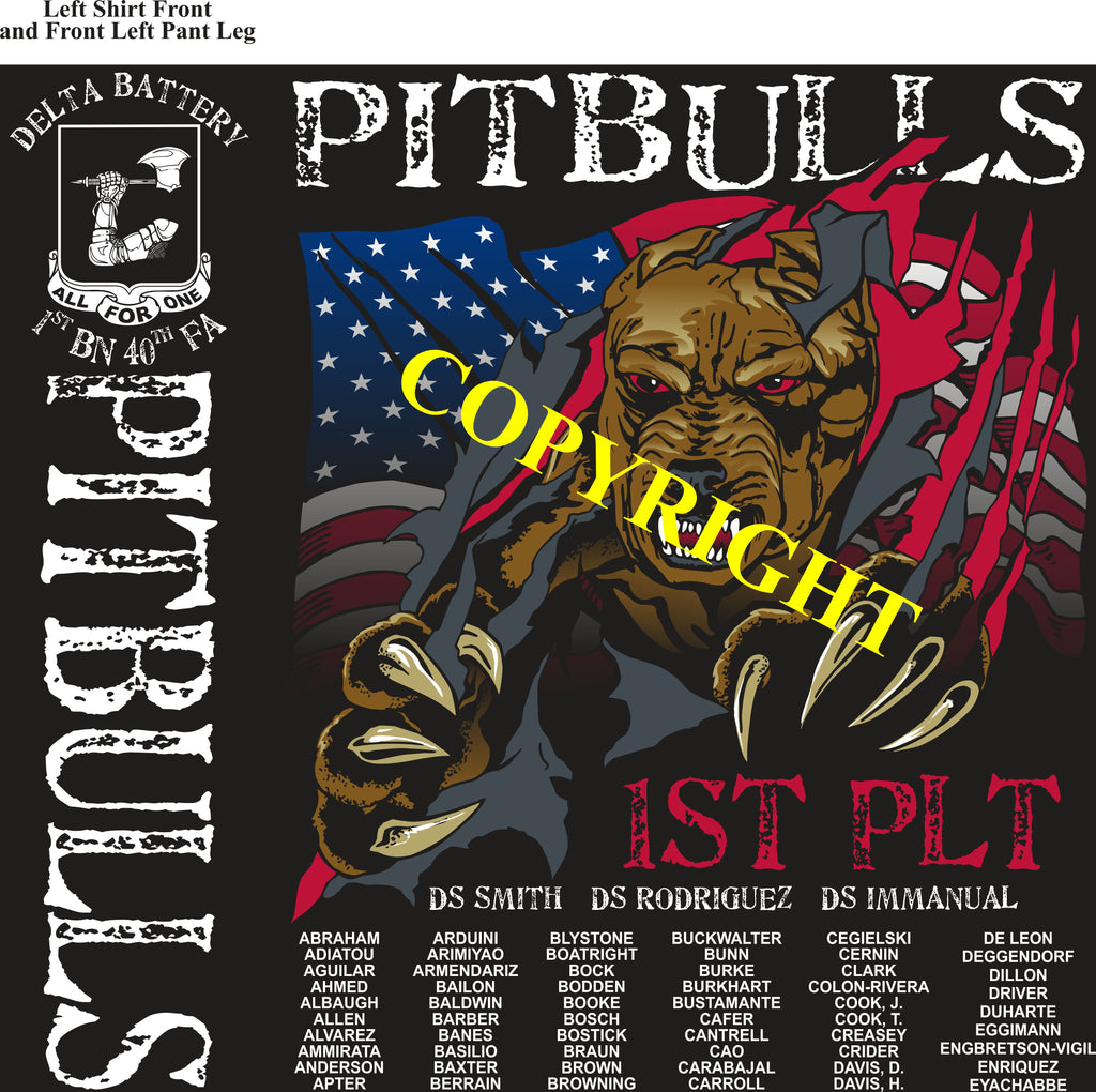 Platoon Shirts (2nd generation print) DELTA 1st 40th PITBULLS OCT 2019