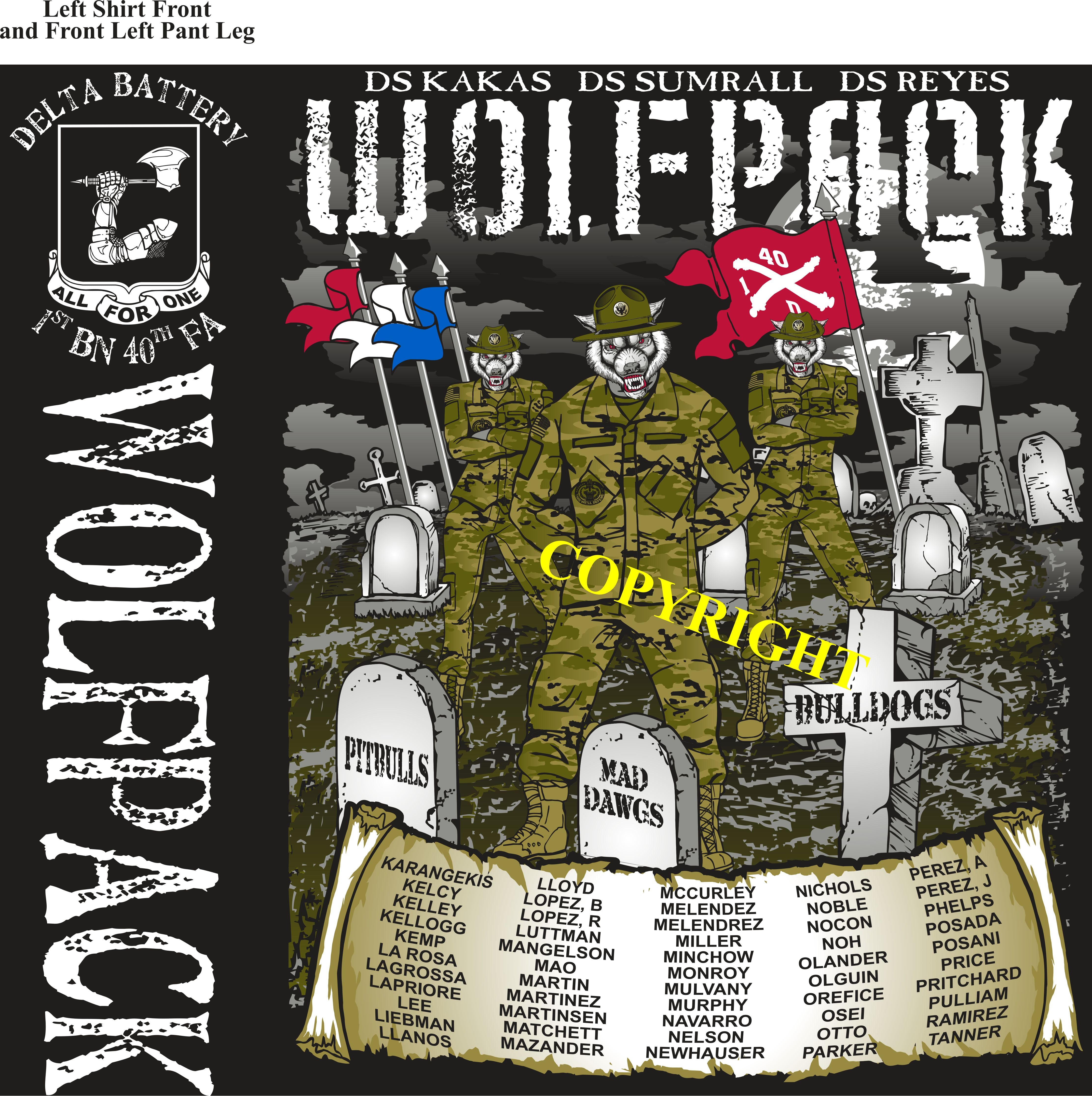 Platoon Shirts (2nd generation print) DELTA 1st 40th WOLFPACK JAN 2019