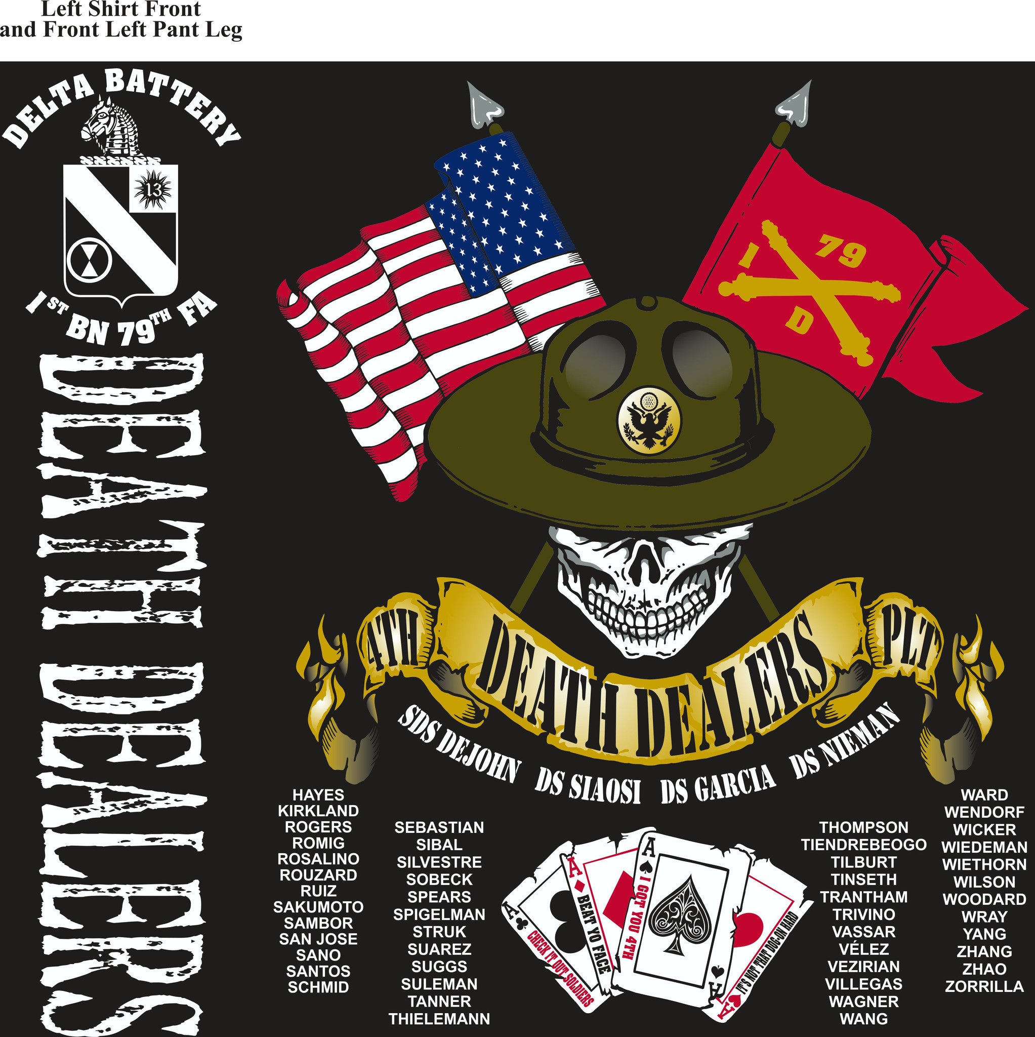 PLATOON SHIRTS (2nd generation print) DELTA 1st 79th DEATH DEALERS APR 2017
