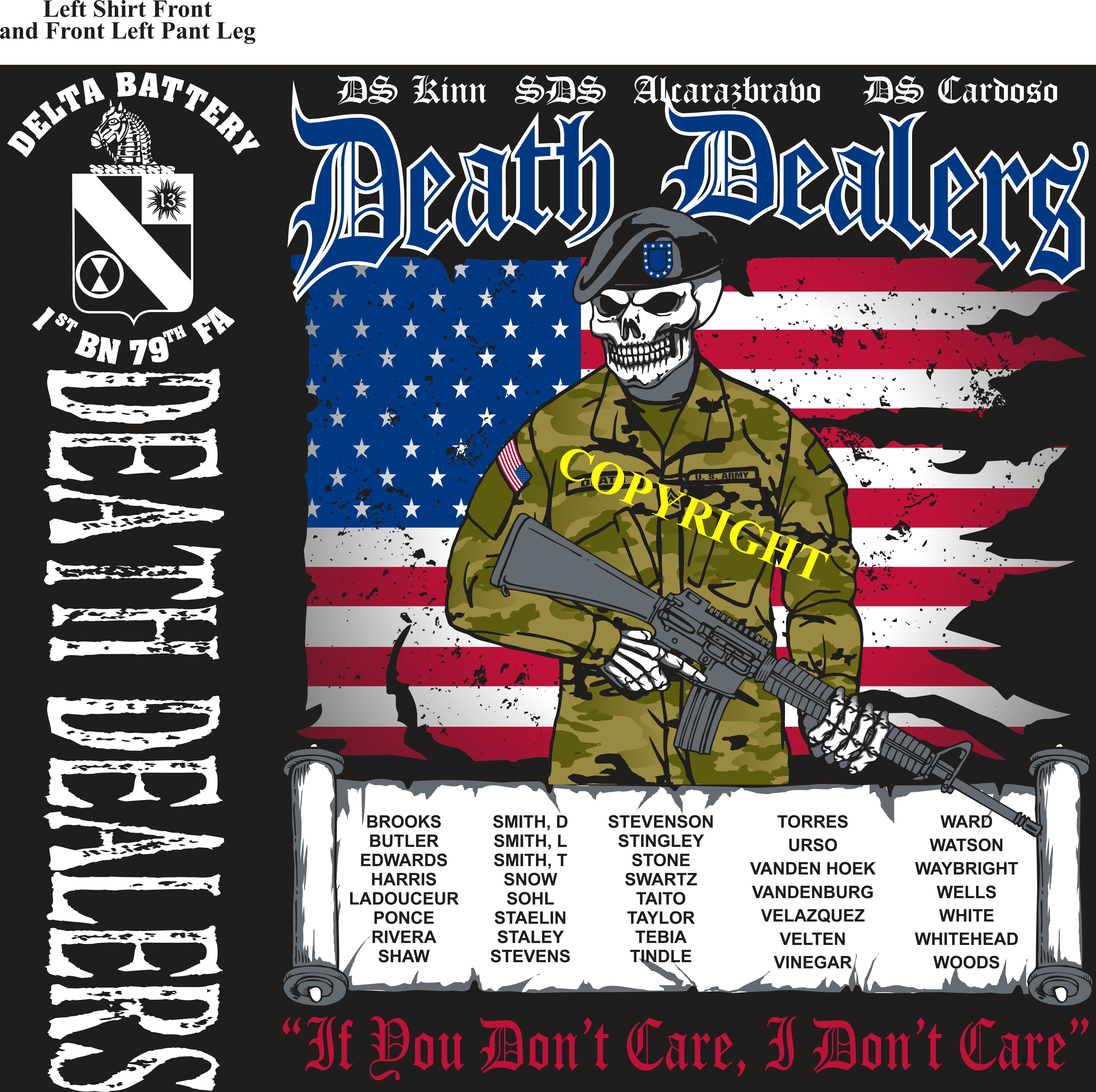 Platoon Shirts (2nd generation print) DELTA 1st 79th DEATH DEALERS FEB 2019