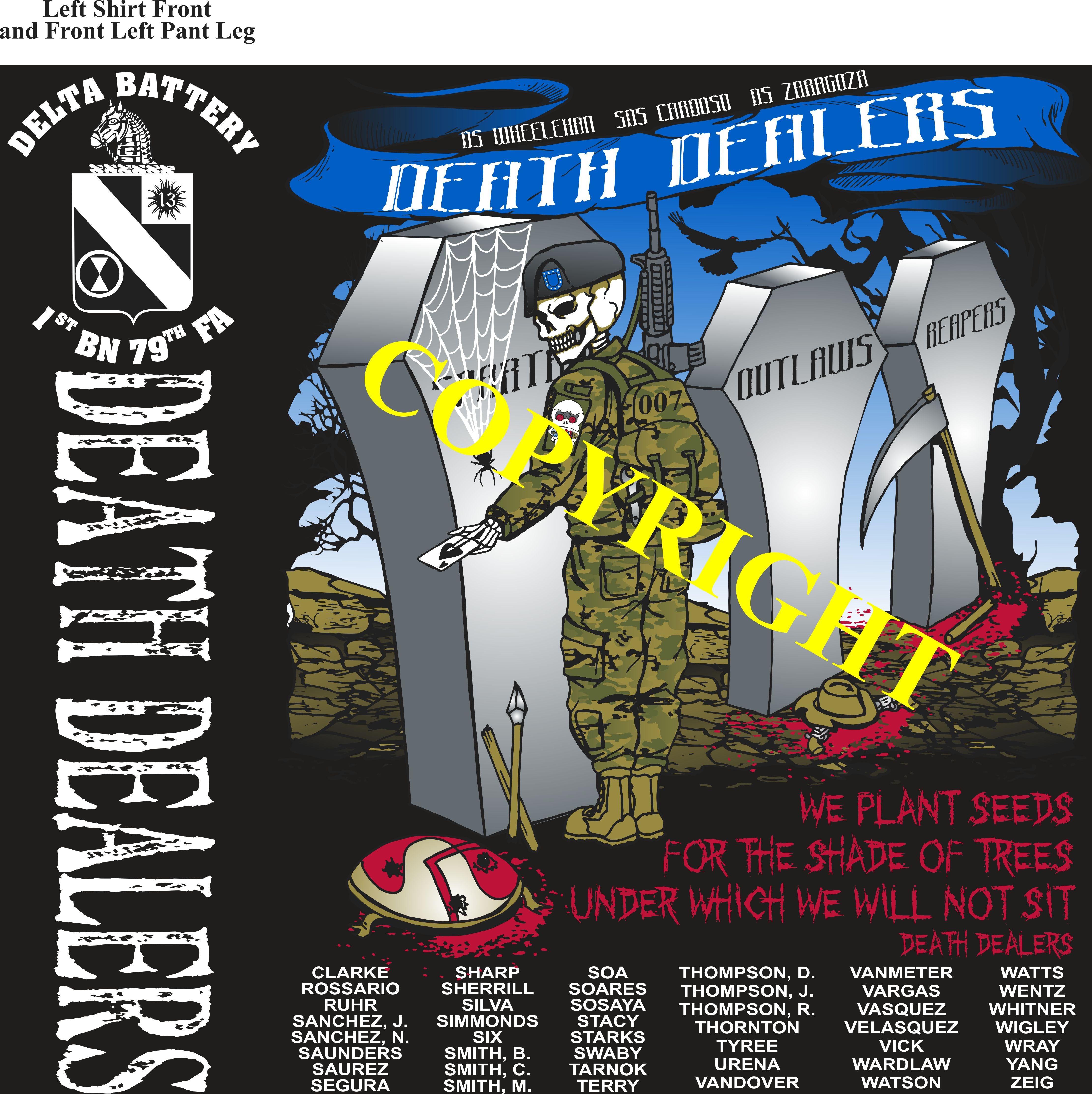 Platoon Shirts (2nd Generation Print) DELTA 1st 79th DEATH DEALERS NOV 2019