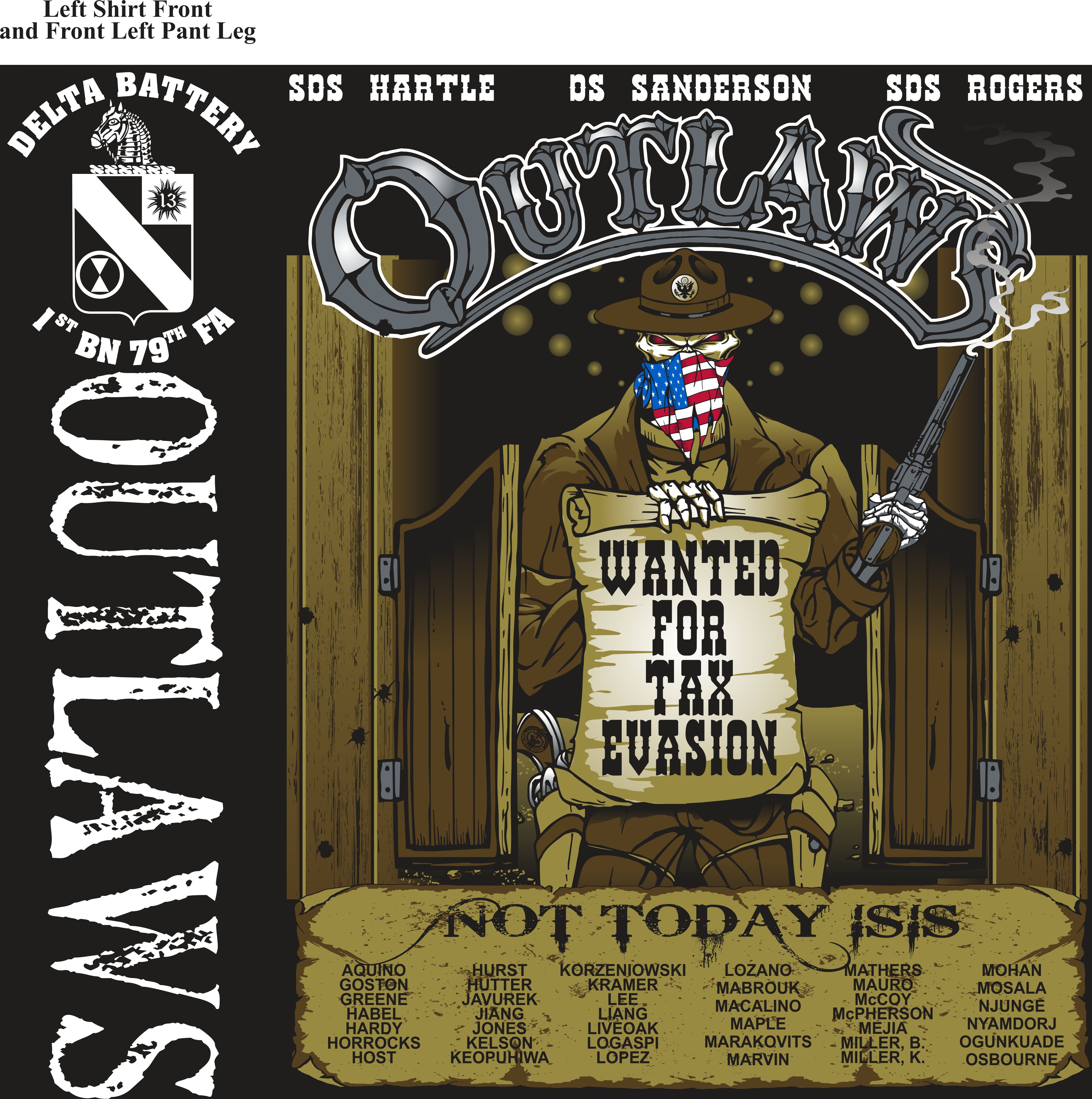Platoon Shirts (2nd generation print) DELTA 1st 79th OUTLAWS MAY 2019