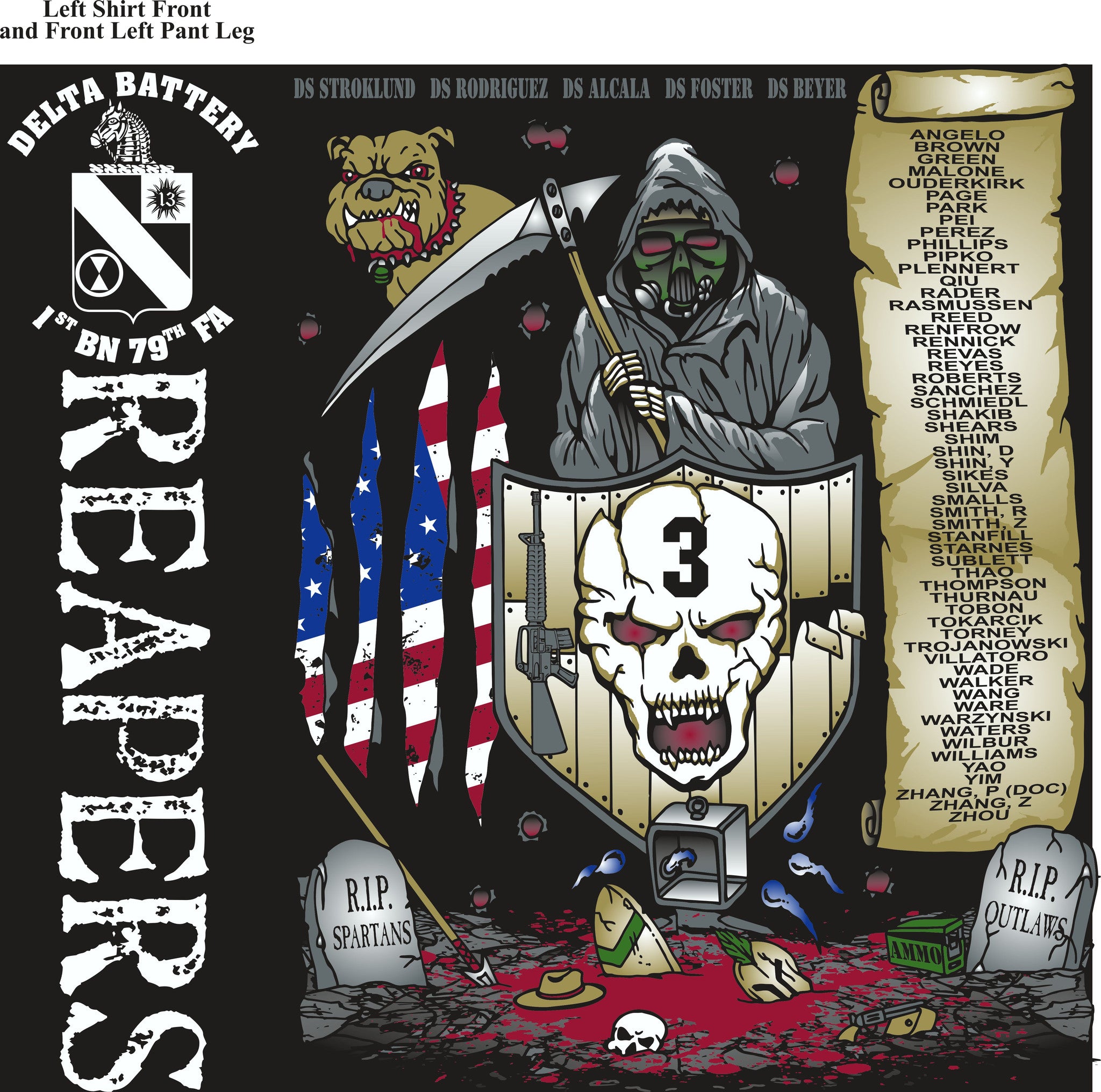 PLATOON SHIRTS (2nd generation print) Delta 1st 79th REAPERS JULY 2016