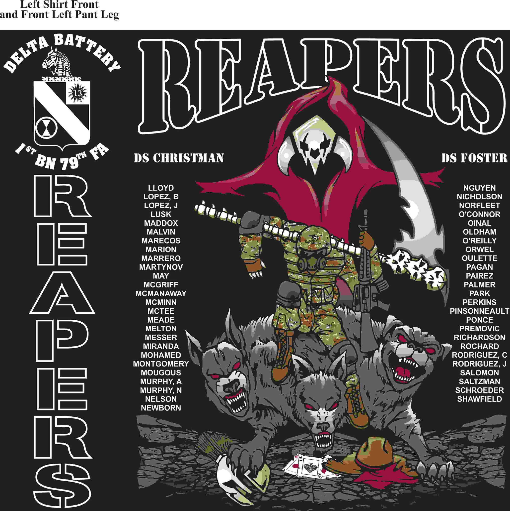 PLATOON SHIRTS (2nd generation print) DELTA 1st 79th REAPERS APR 2016