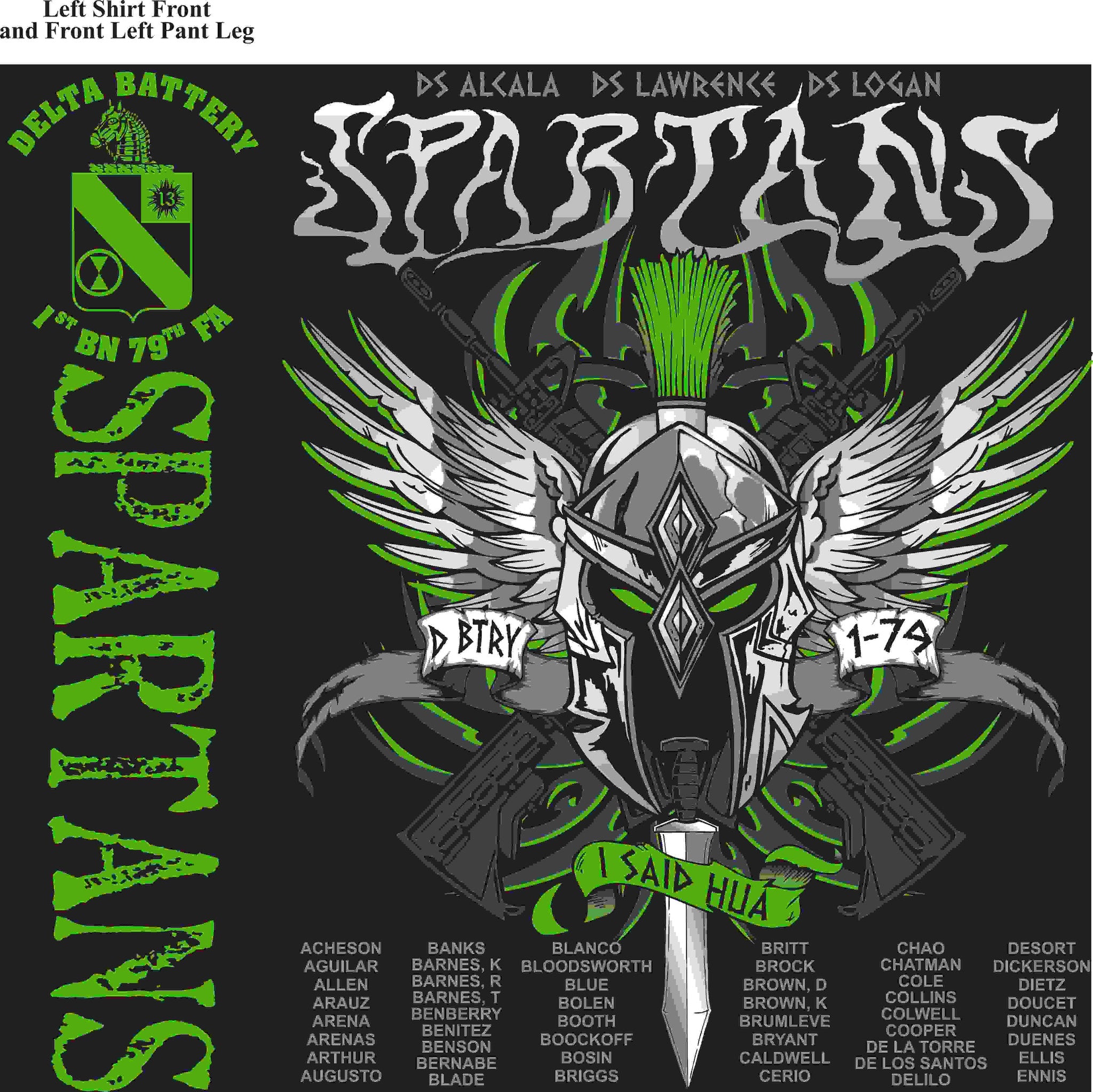 PLATOON SHIRTS (2nd generation print) DELTA 1st 79th SPARTANS APR 2016