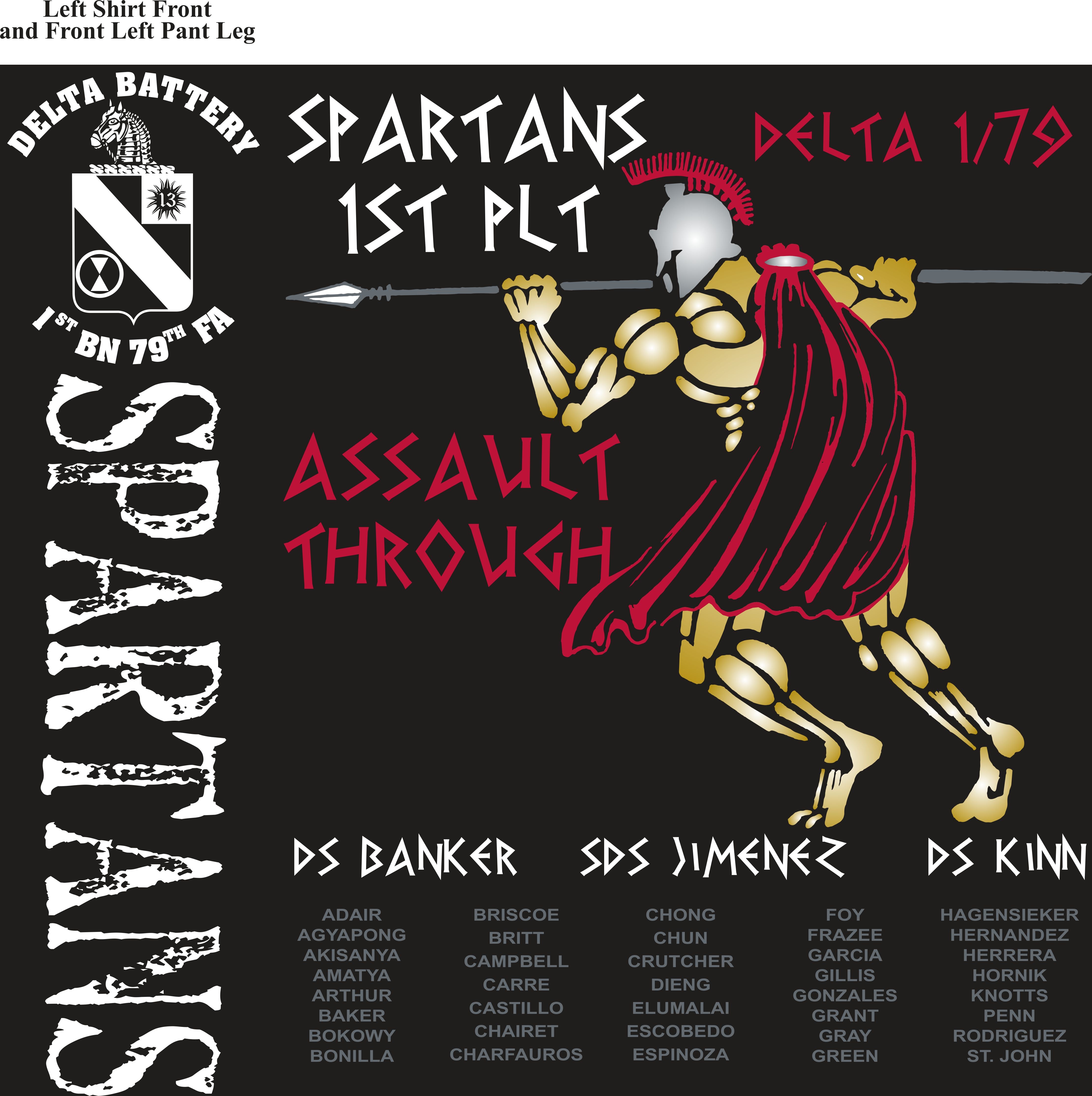 Platoon Shirts (2nd generation print) DELTA 1st 79th SPARTANS MAY 2019