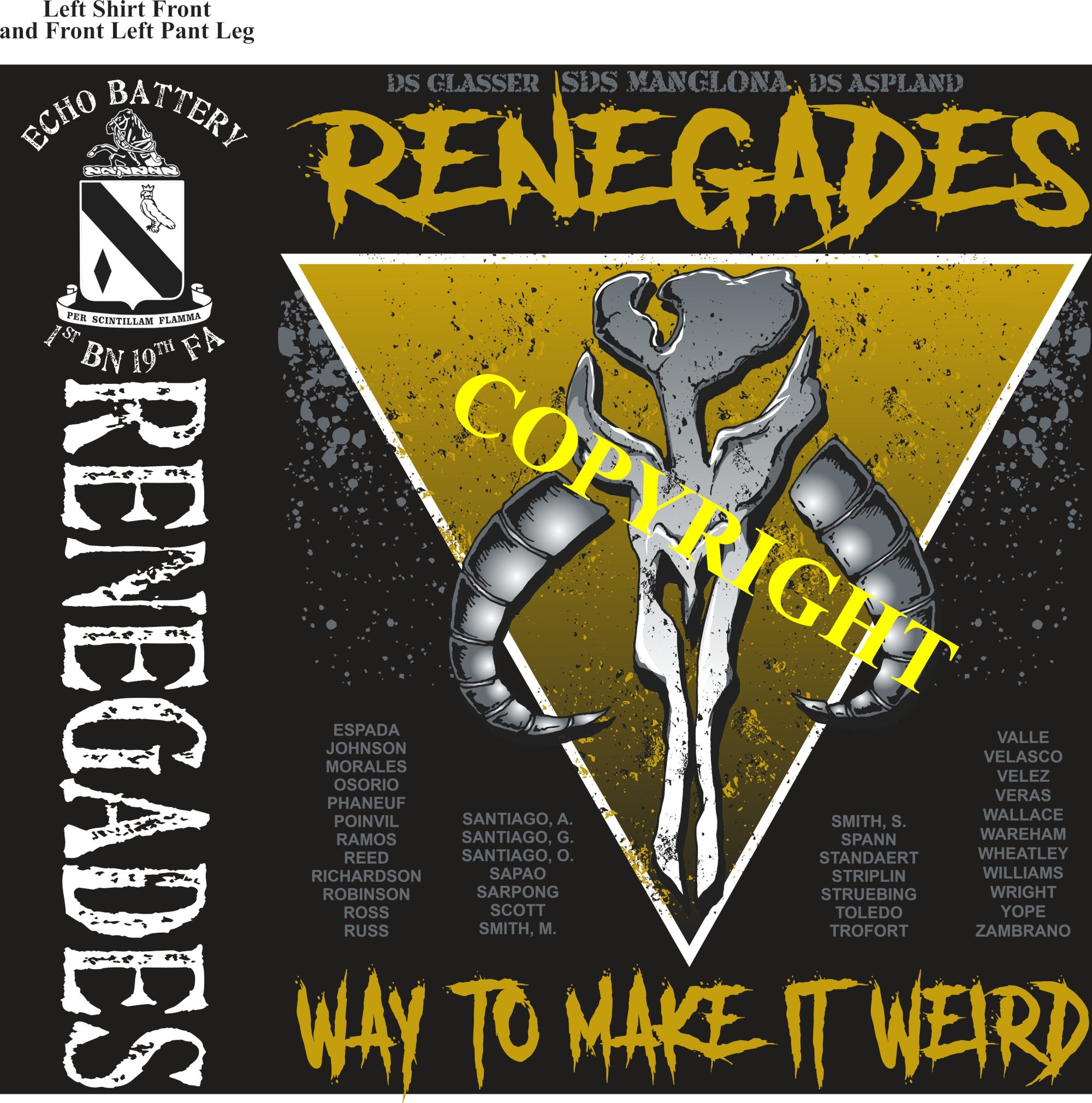 Platoon Shirts (2nd generation print) ECHO 1st 19th RENEGADES JUNE 2021