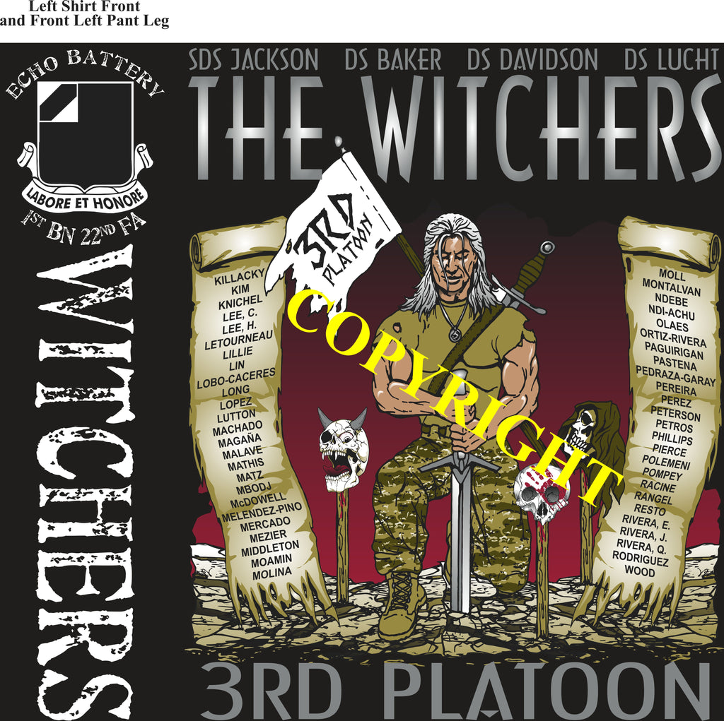 Platoon Items (2nd generation print) ECHO 1st 22nd WITCHERS FEB 2022
