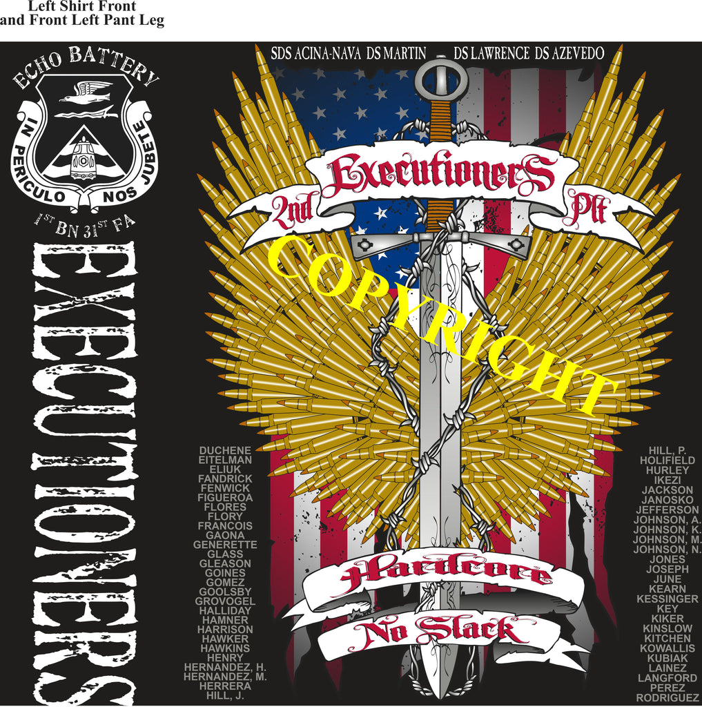 Platoon Shirts (2nd generation print) ECHO 1st 31st EXECUTIONERS DEC 2020