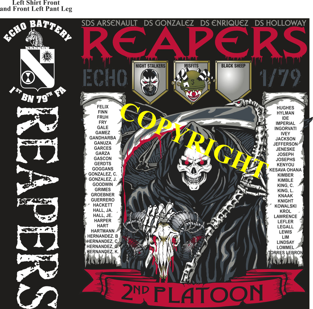 Platoon Shirts (2nd generation print) ECHO 1st 79th REAPERS AUG 2021