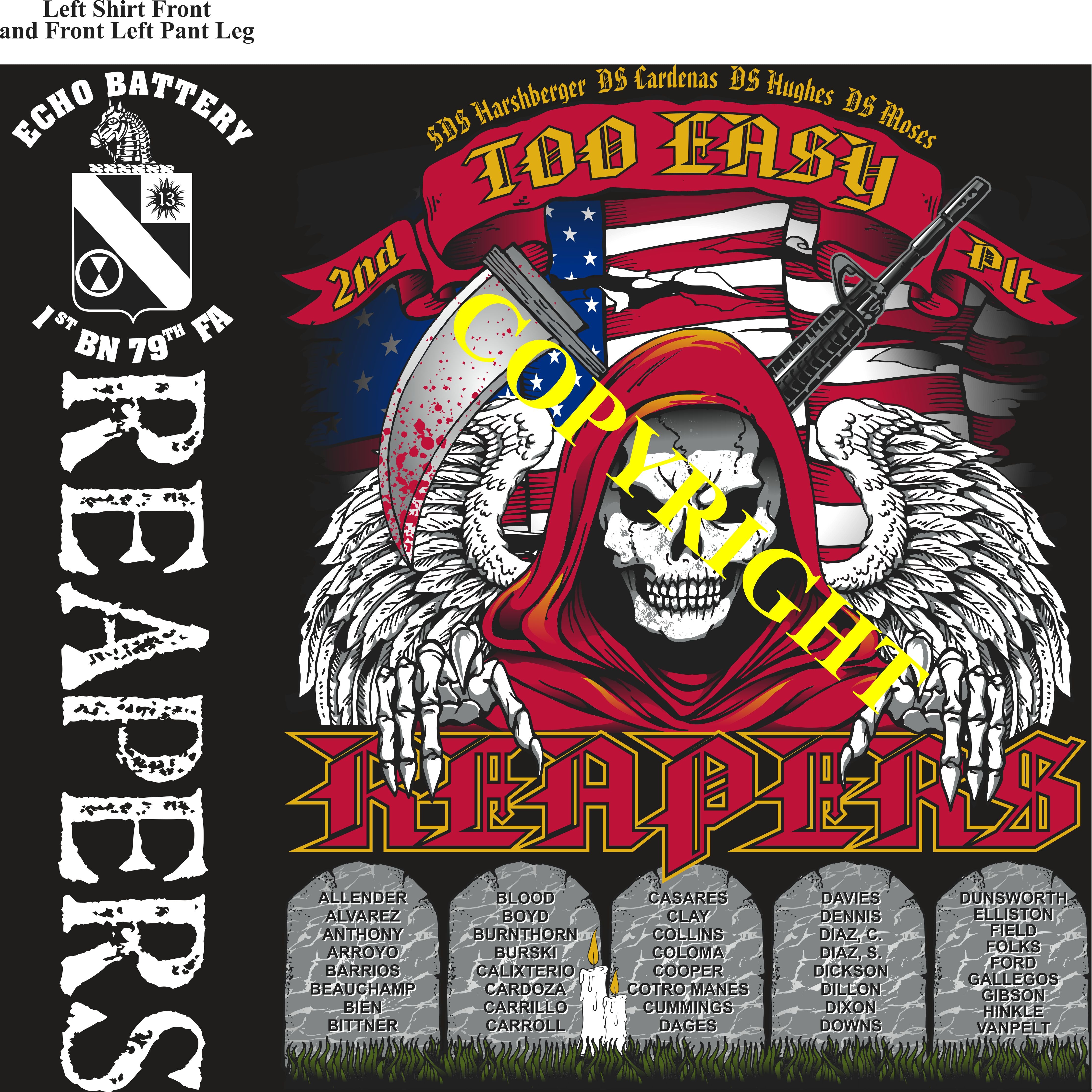Platoon Items (2nd generation print) ECHO 1st 79th REAPERS 2nd PLATOON APR 2023