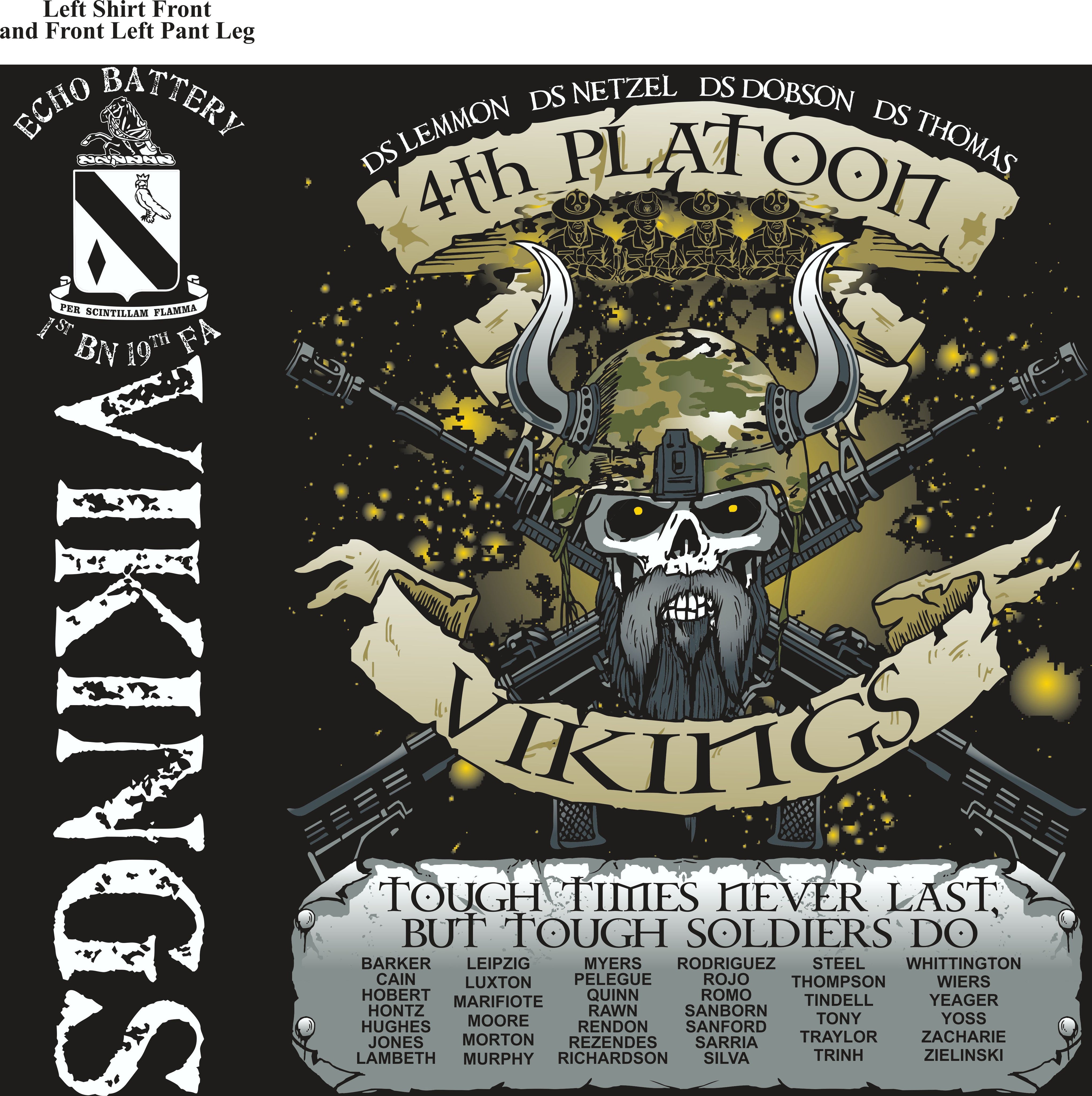 PLATOON SHIRTS (2nd generation print) ECHO 1st 19th VIKINGS JUNE 2017