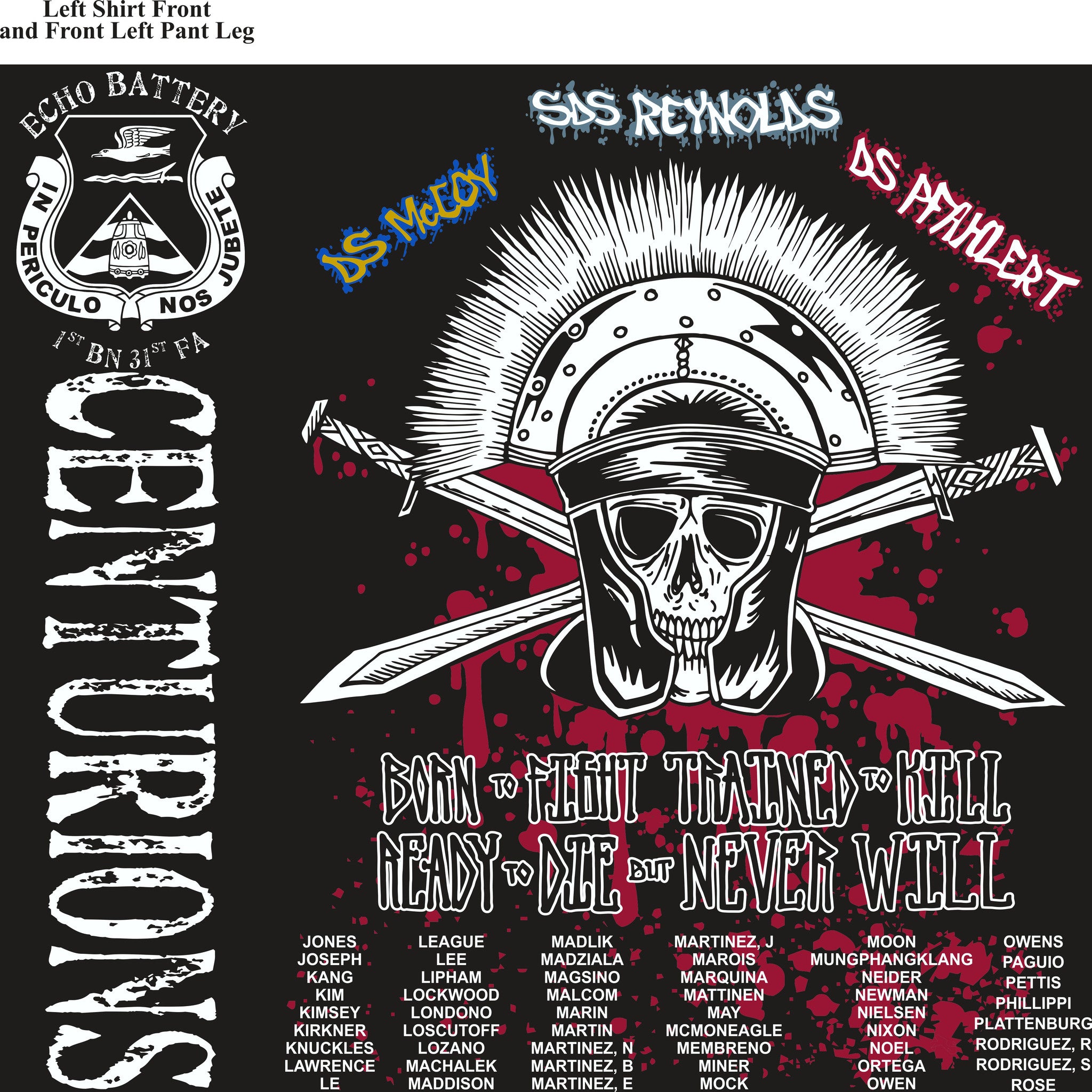 PLATOON SHIRTS (2nd generation print) ECHO 1st 31st CENTURIONS NOV 2016