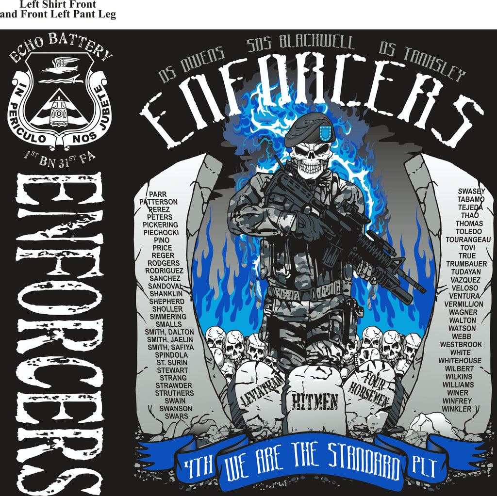 Platoon Shirts (2nd generation print) ECHO 1st 31st ENFORCERS SEPT 2018