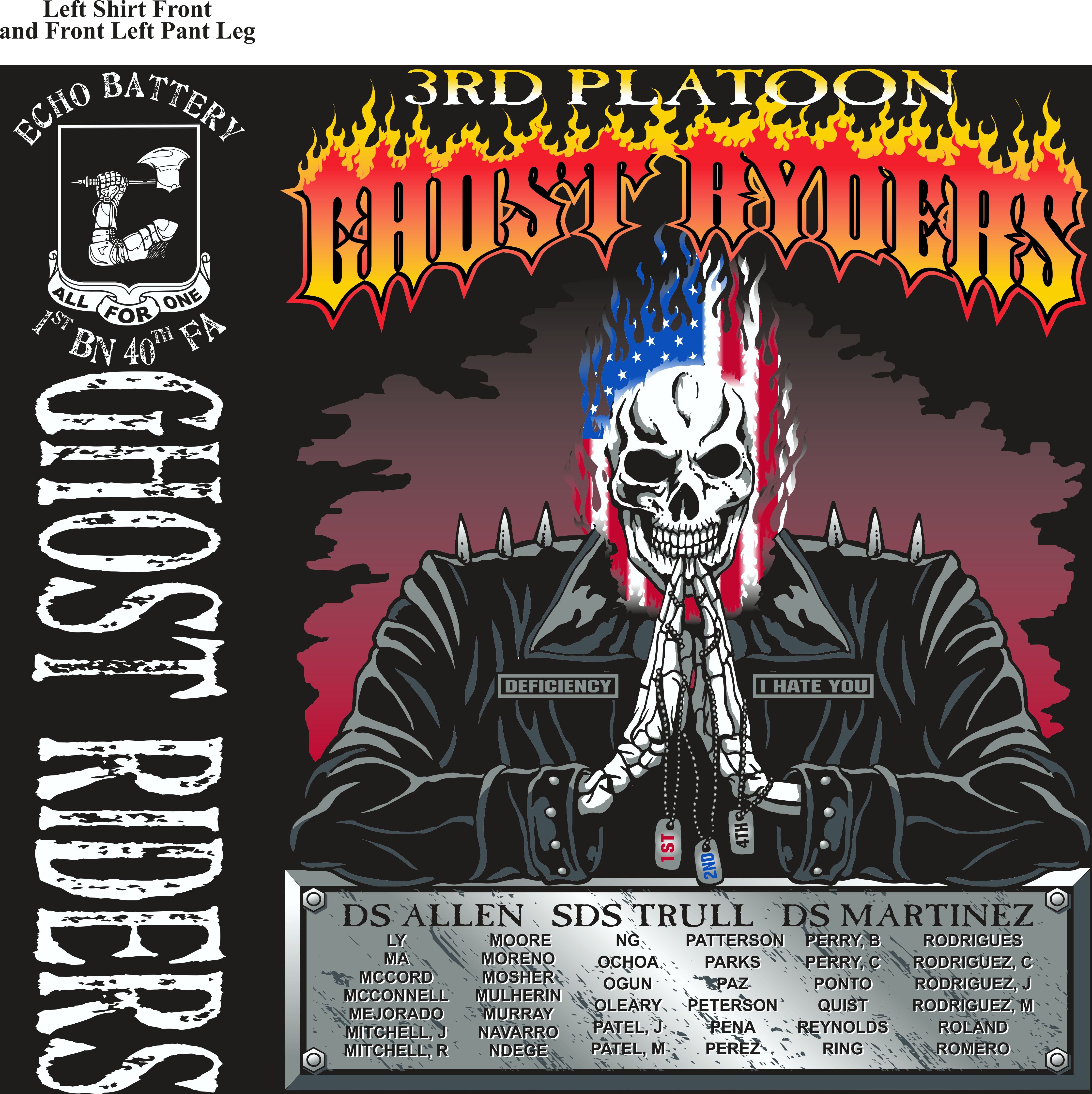 Platoon Shirts (2nd generation print) ECHO 1st 40th GHOST RIDERS JUNE 2018