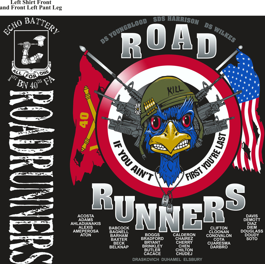 Platoon Shirts (2nd generation print) ECHO 1st 40th ROAD RUNNERS JUNE 2018