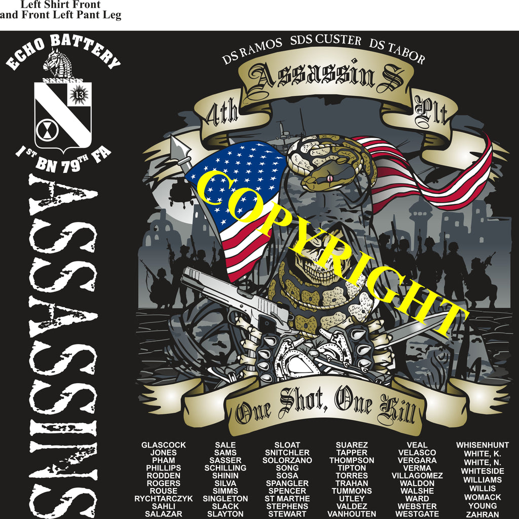 Platoon Shirts (2nd generation print) ECHO 1st 79th ASSASSINS SEPT 2019