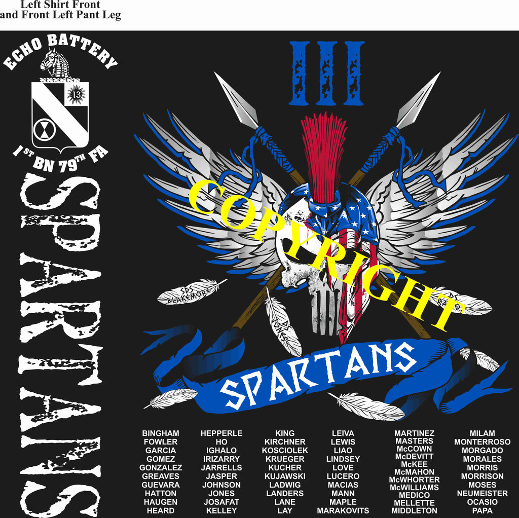Platoon Shirts (2nd generation print) ECHO 1st 79th SPARTANS JUN 2019