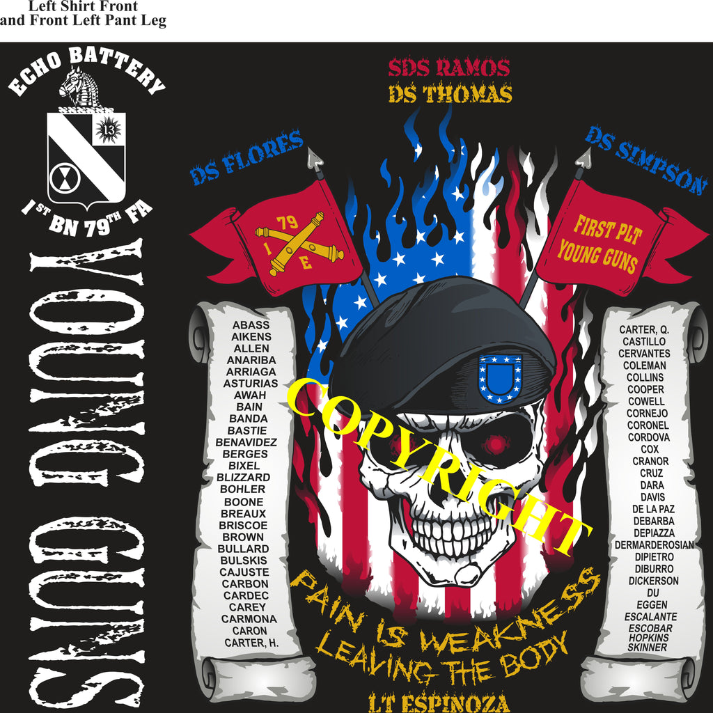 Platoon Shirts (2nd generation print) ECHO 1st 79th YOUNG GUNS DEC 2019