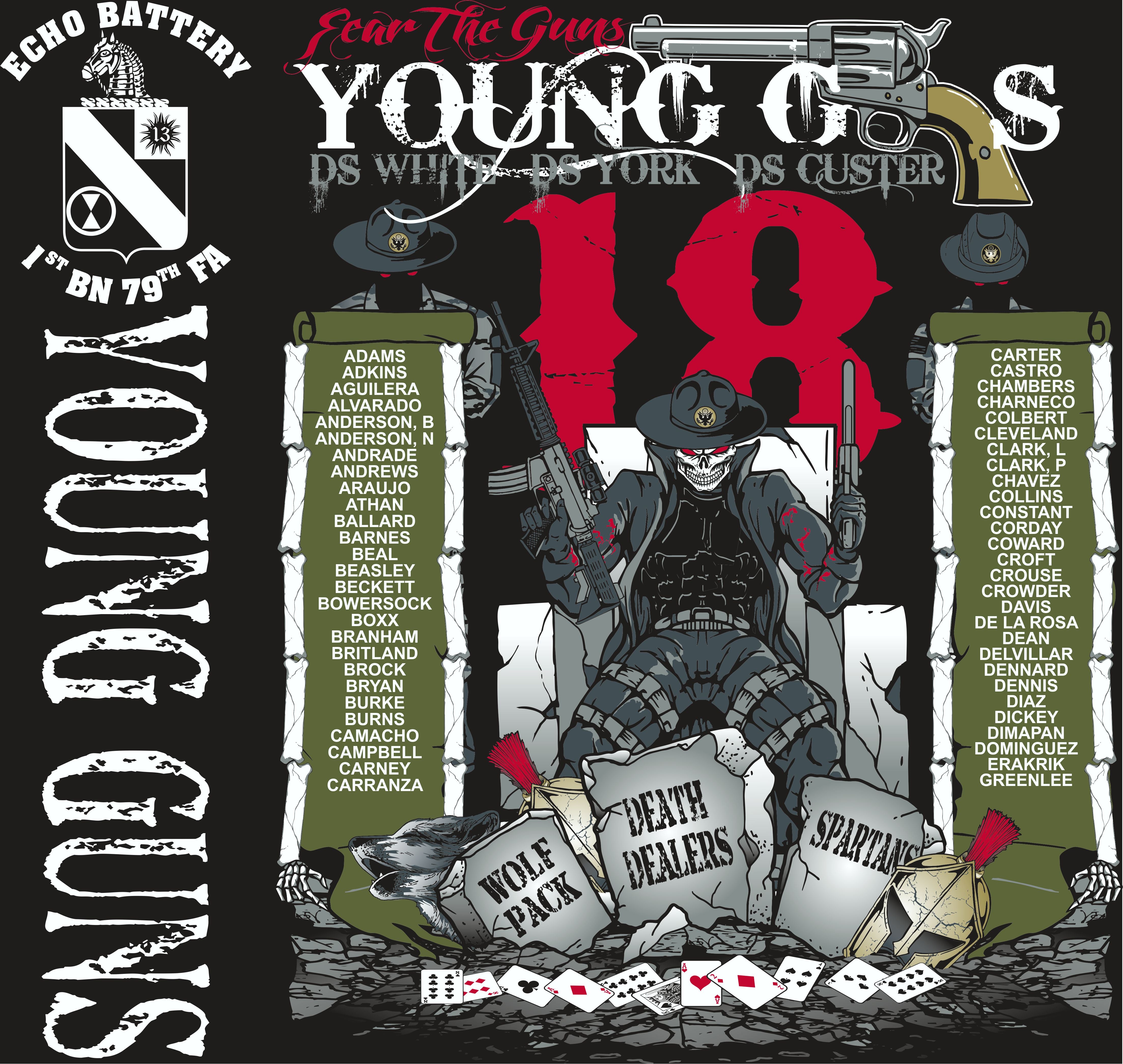 Platoon Shirts (2nd generation print) ECHO 1ST 79TH YOUNG GUNS FEB 2018