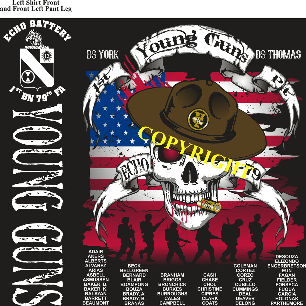 Platoon Shirts (2nd generation print) ECHO 1st 79th YOUNG GUNS MAR 2019