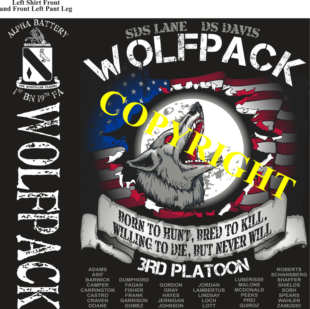 Platoon Shirts (2nd generation print) ALPHA 1st 19th WOLFPACK MAY 2021