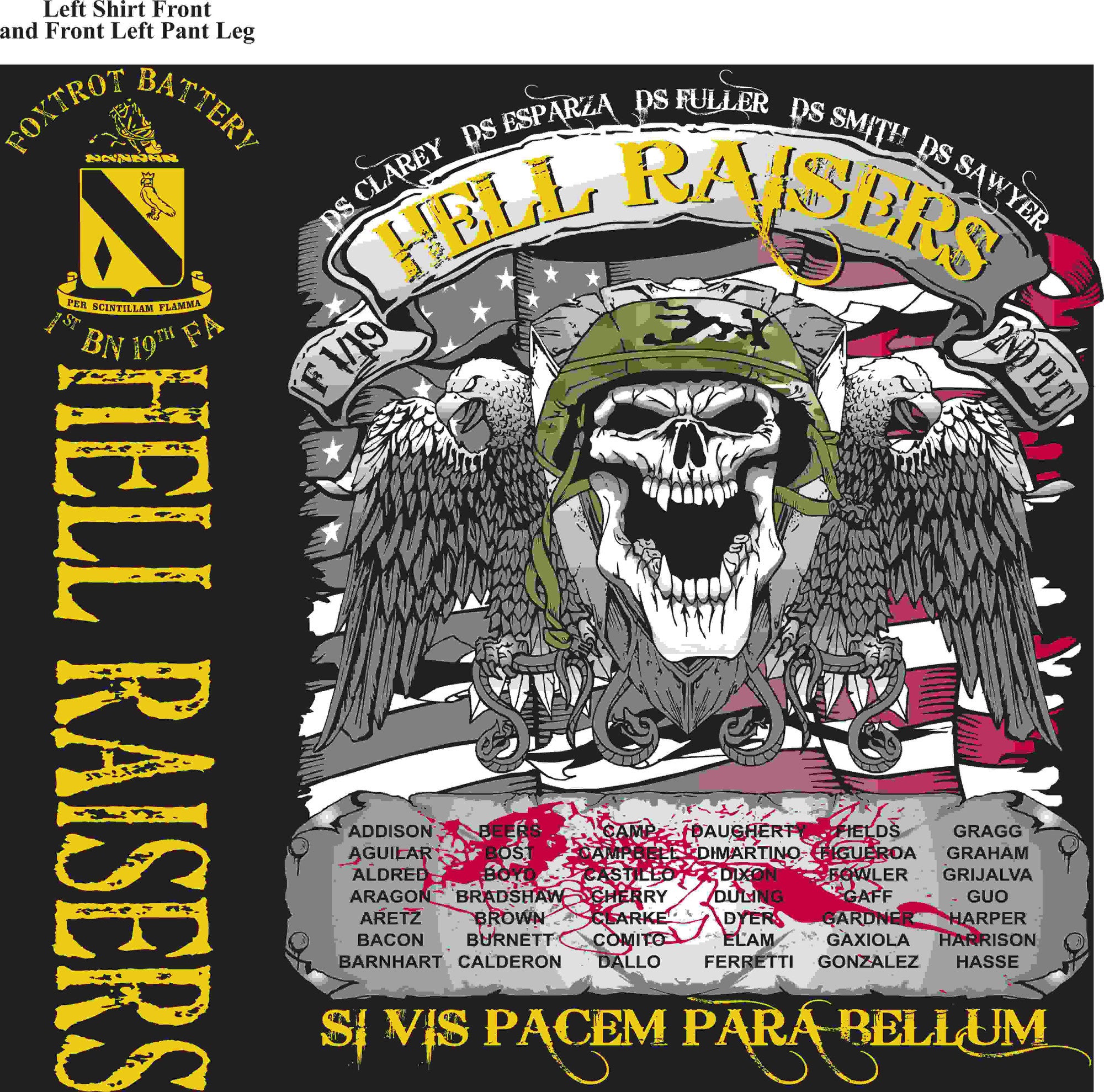 PLATOON SHIRTS (2nd generation print) FOX 1st 19TH HELLRAISERS MAY 2016