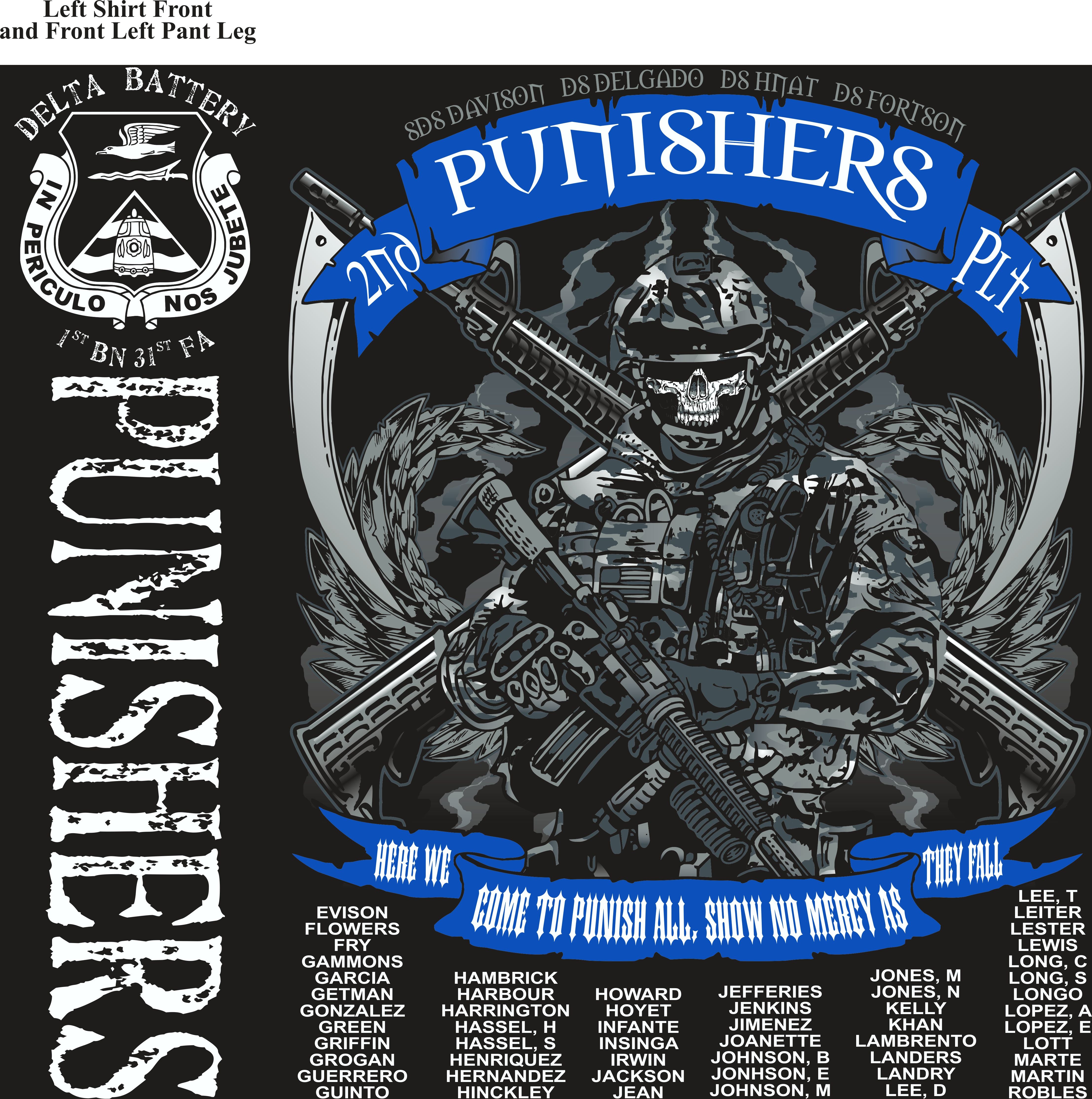Platoon Shirts (2nd generation print) DELTA 1ST 31ST PUNISHERS DEC 2017