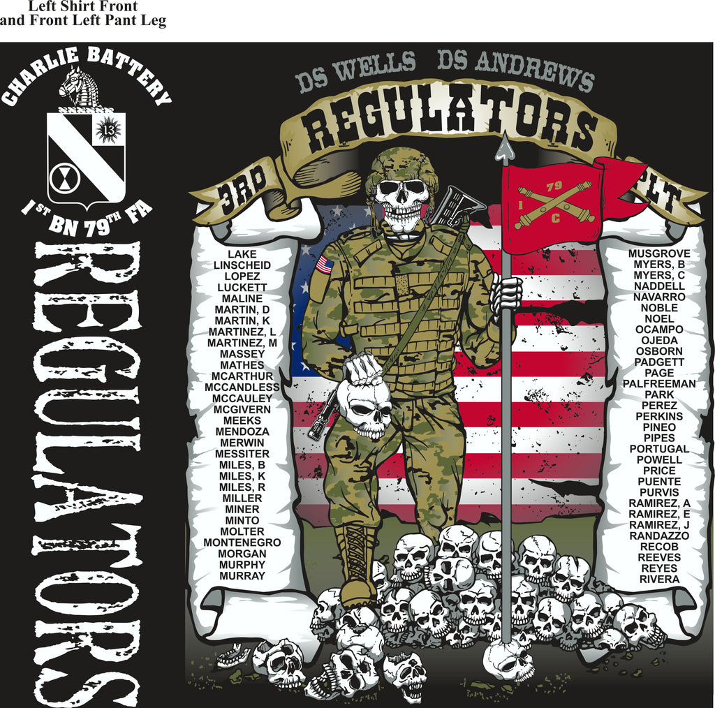 Platoon Shirts (2nd generation print) CHARLIE 1ST 79TH REGULATORS OCT 2017