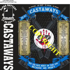 Platoon Items (direct-to-garment print) ALPHA 1st 22nd CASTAWAYS 5th PLATOON SEPT 2024