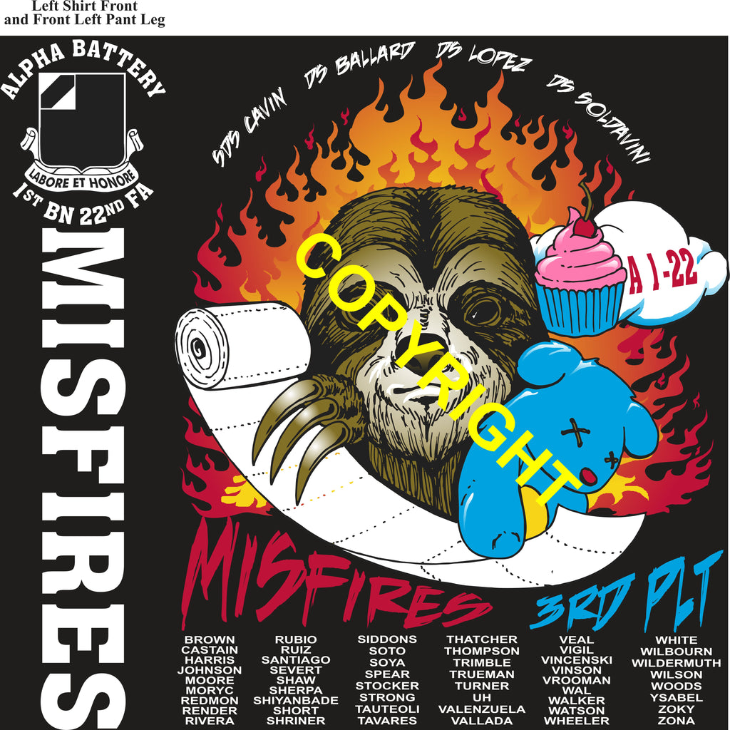 Platoon Items (direct-to-garment print) ALPHA 1st 22nd MISFIRES 3rd PLATOON DEC 2025 PRE-ORDER GRADUATING 12-18-2025