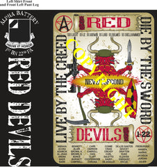 Platoon Items (2nd generation print) ALPHA 1st 22nd RED DEVILS 1st PLATOON JUN 2023