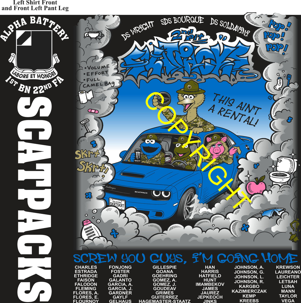 Platoon Items (direct-to-garment print) ALPHA 1st 22nd SKATPACKS 2nd PLATOON JUL 2026 PRE-SALE GRADUATING 7-23-2026