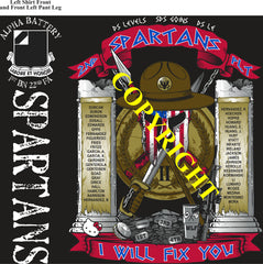 Platoon Items (2nd generation print) ALPHA 1st 22nd SPARTANS 2nd PLATOON SEPT 2023