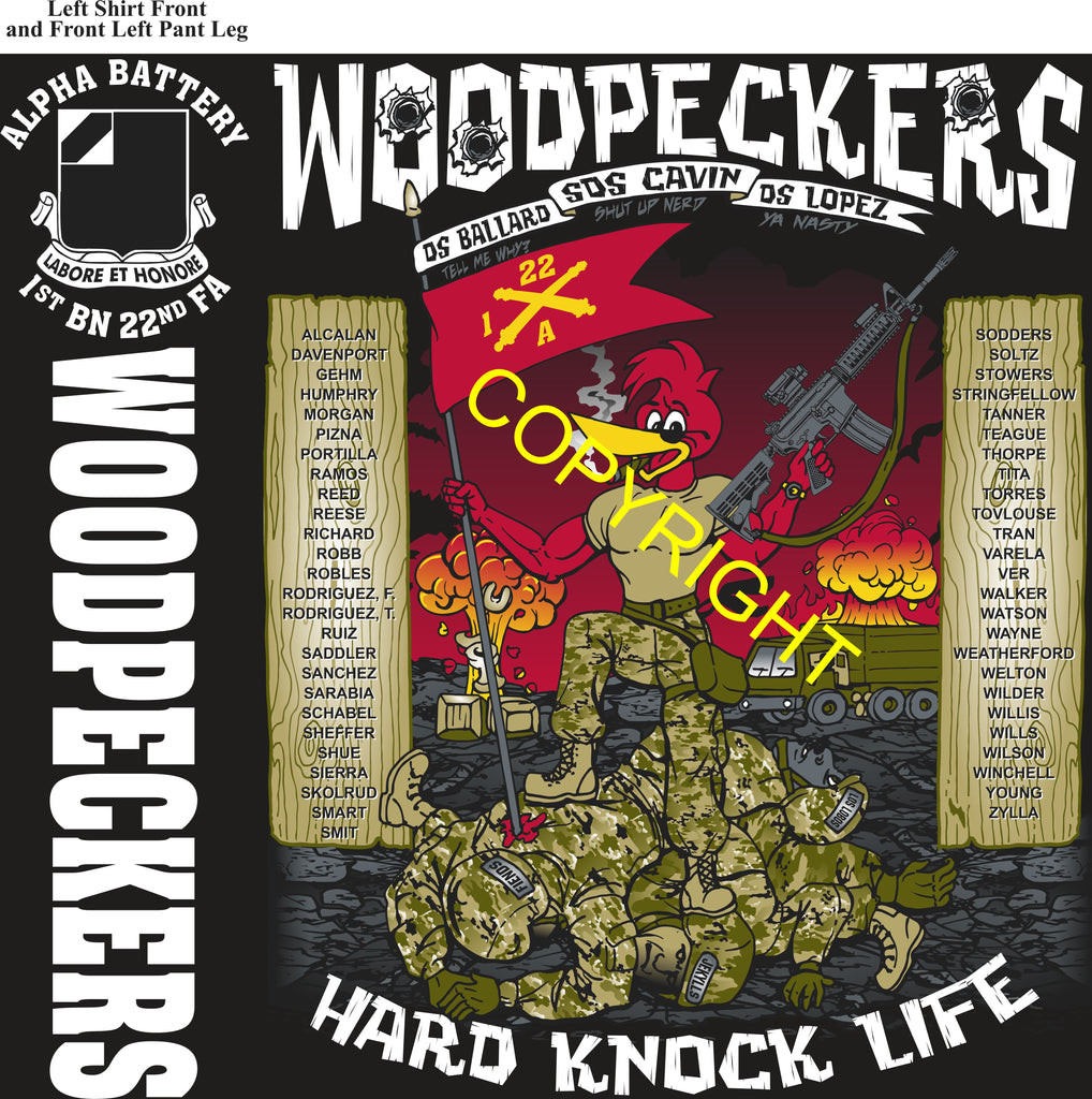 Platoon Items (direct-to-garment print) ALPHA 1st 22nd WOODPECKERS 4th PLATOON SEPT 2025 GRADUATED 9-26-2025