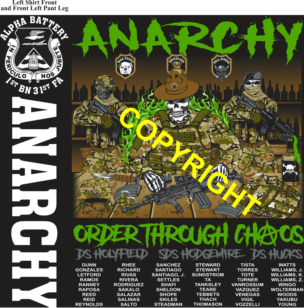 Platoon Items (direct-to-garment print) ALPHA 1st 31st ANARCHY 4th PLATOON JAN 2026 PRE-ORDER GRADUATING 1-30-2026