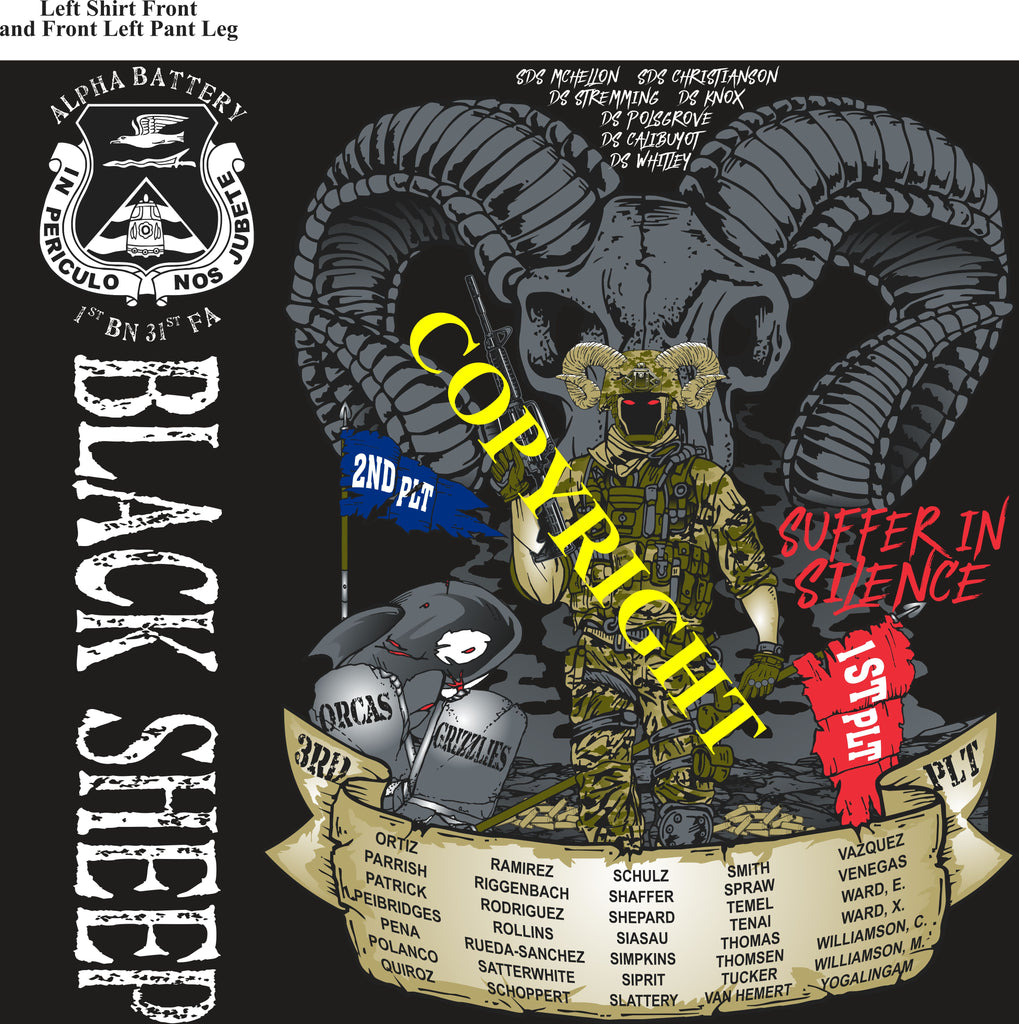 Platoon Items (2nd generation print) ALPHA 1st 31st BLACK SHEEP 3rd PLATOON APR 2024