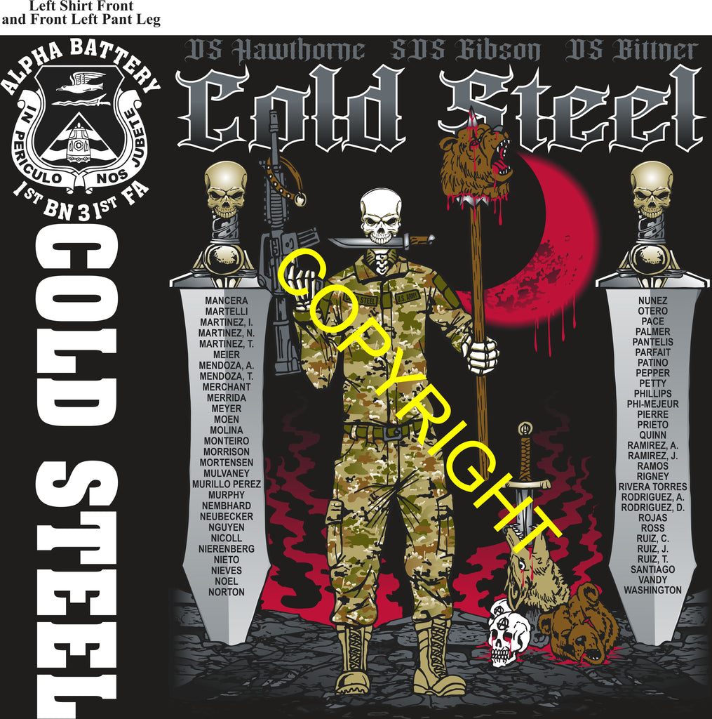 Platoon Items (direct-to-garment print) ALPHA 1st 31st COLD STEEL 3rd PLATOON OCT 2025 GRADUATED 10-10-2025
