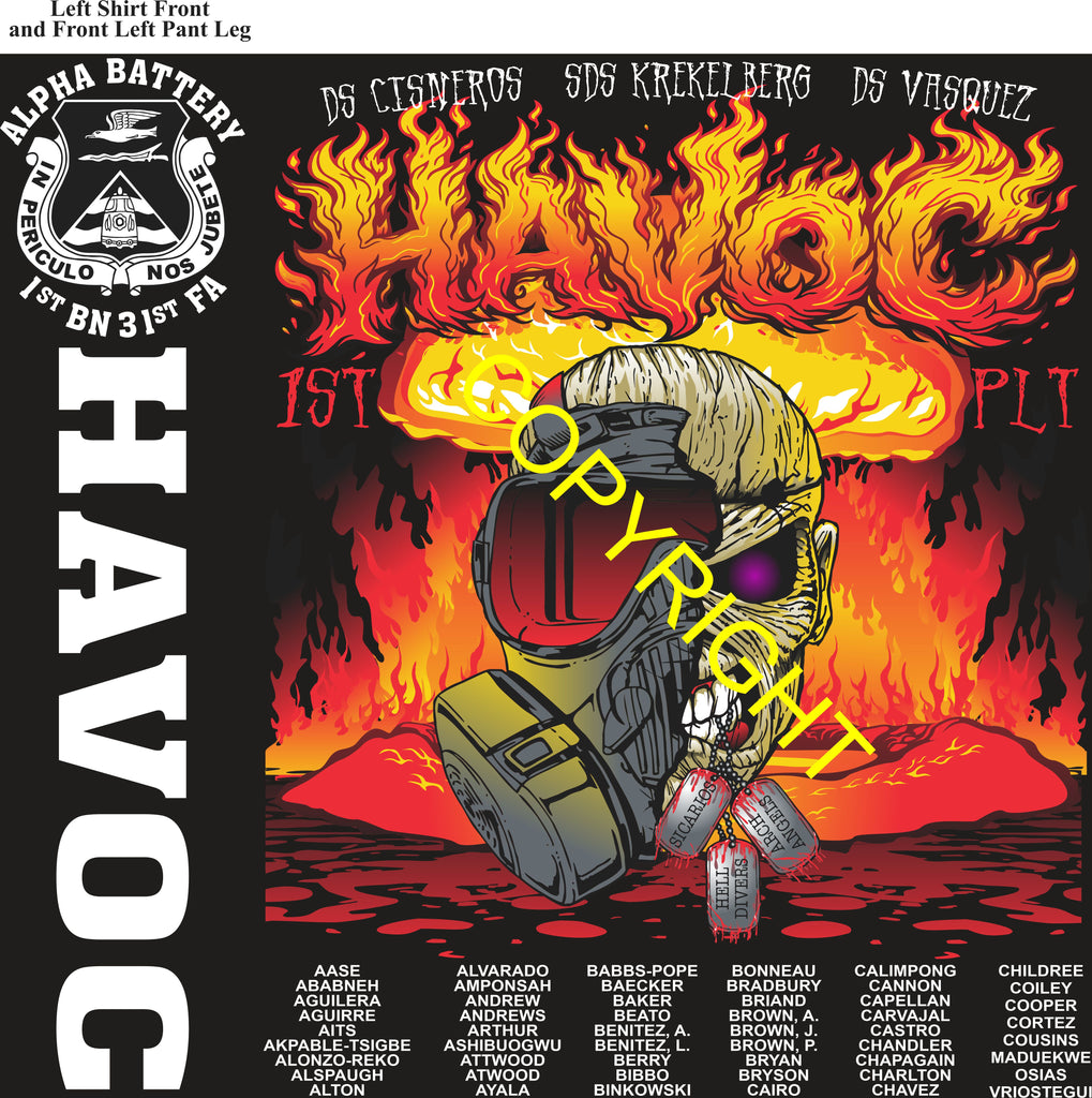Platoon Items (direct-to-garment print) ALPHA 1st 31st HAVOC 1st PLATOON MAY 2026 GRADUATED 5-8-2026