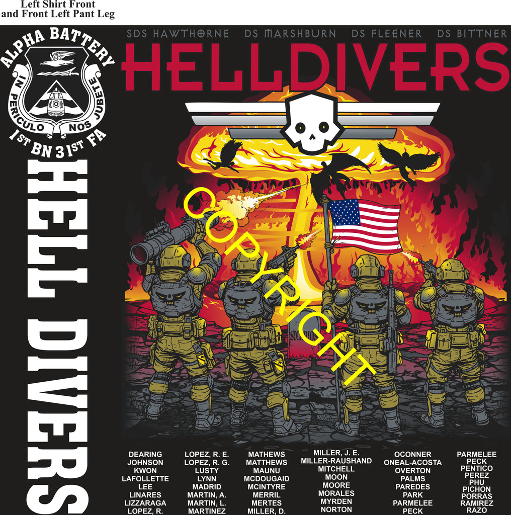 Platoon Items (direct-to-garment print) ALPHA 1st 31st HELLDIVERS 3rd PLATOON MAY 2026 GRADUATED 5-8-2026