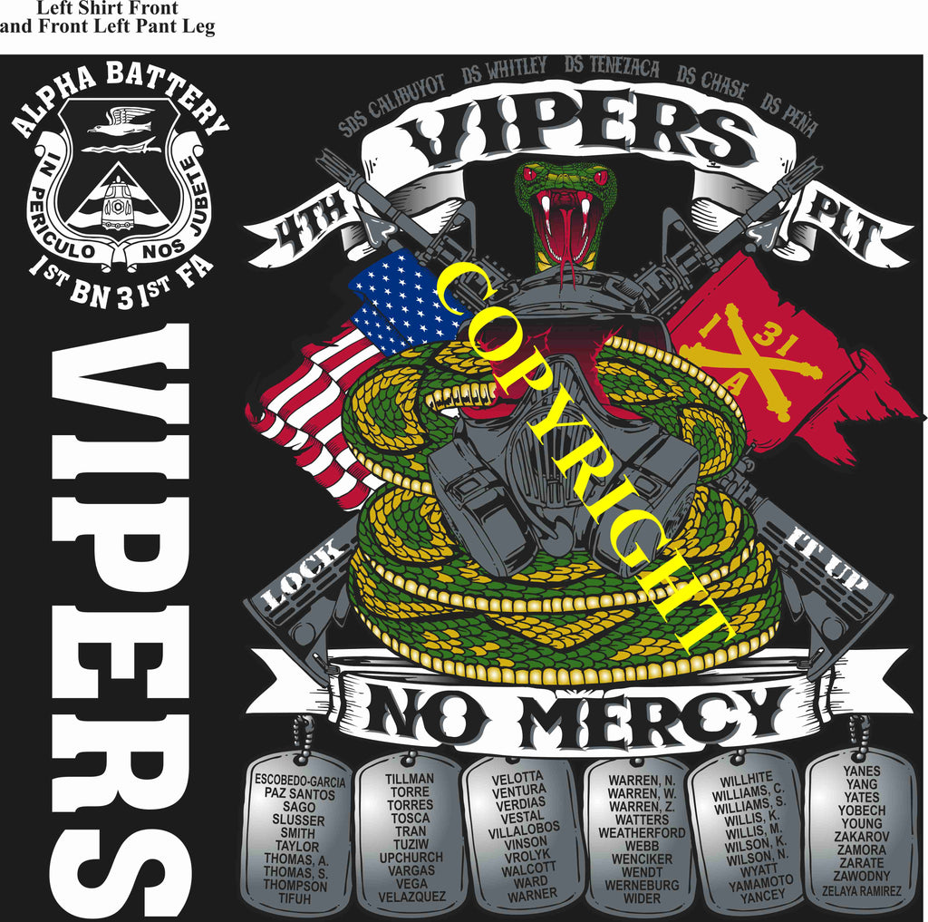 Platoon Items (direct-to-garment print) ALPHA 1st 31st VIPERS 4th PLATOON JAN 2025 GRADUATED 1-24-2025