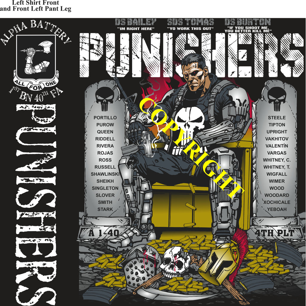 Platoon Items (2nd generation print) ALPHA 1st 40th PUNISHERS 4th PLATOON FEB 2024