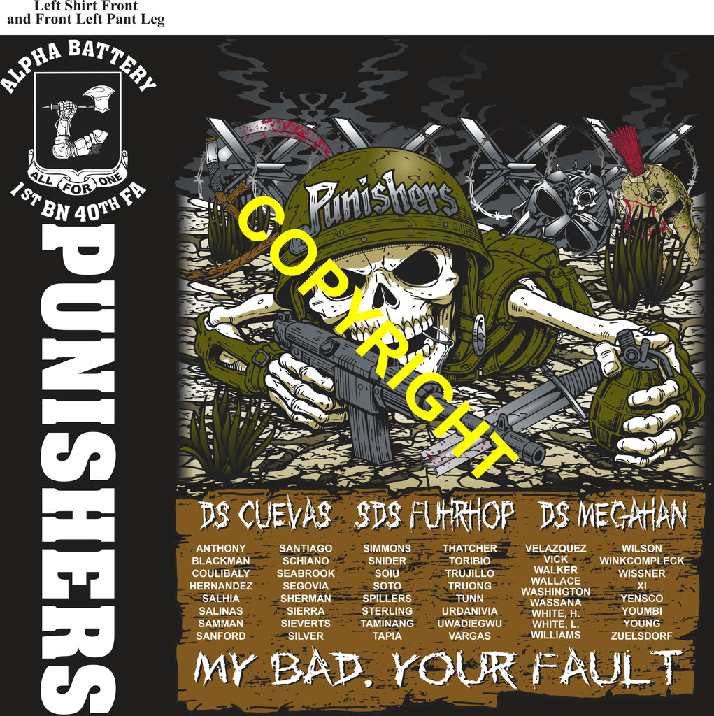 Platoon Items (direct-to-garment print) ALPHA 1st 40th PUNISHERS 4th PLATOON MAR 2026 GRADUATED 3-20-2026