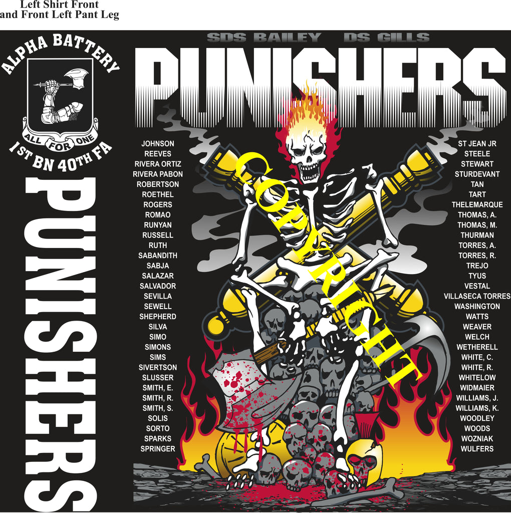 Platoon Items (direct-to-garment print) ALPHA 1st 40th PUNISHERS 4th PLATOON OCT 2024