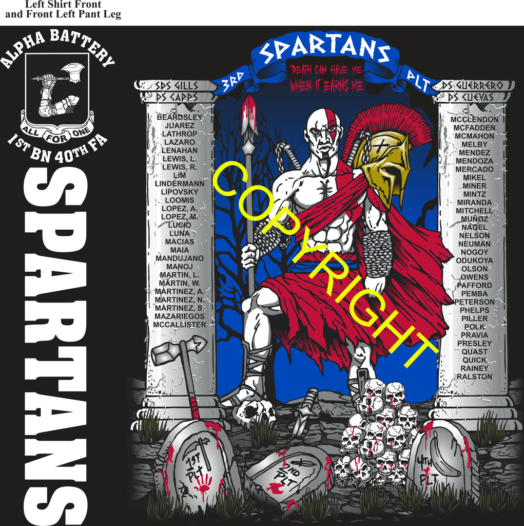 Platoon Items (direct-to-garment print) ALPHA 1st 40th SPARTANS 3rd PLATOON AUG 202 GRADUATED 8-29-2025