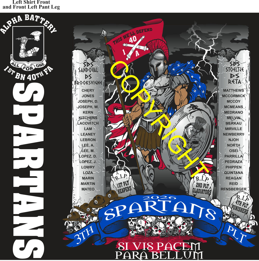 Platoon Items (direct-to-garment print) ALPHA 1st 40th SPARTANS 3rd PLATOON JUN 2026 GRADUATED 6-18-2026