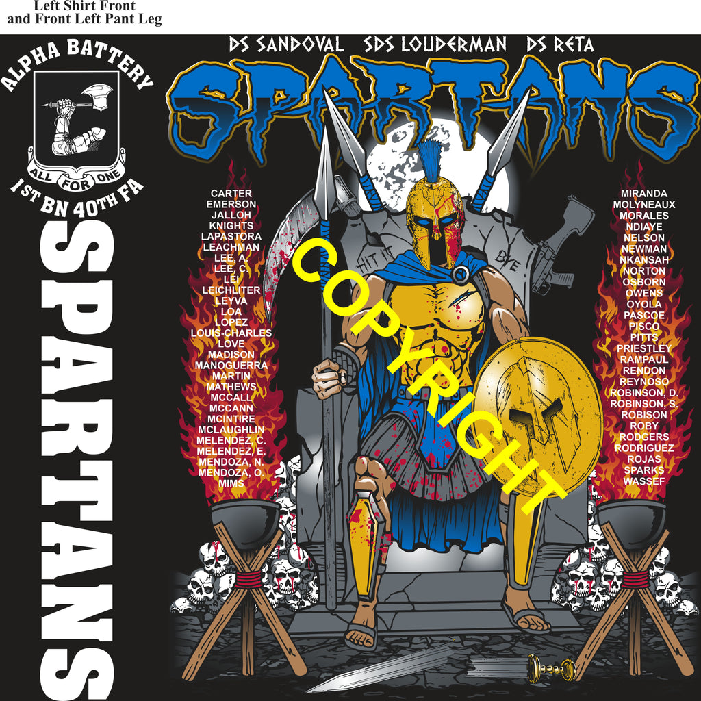 Platoon Items (direct-to-garment print) ALPHA 1st 40th SPARTANS 3rd PLATOON MAR 2026 PRE-SALE GRADUATING 3-20-2026