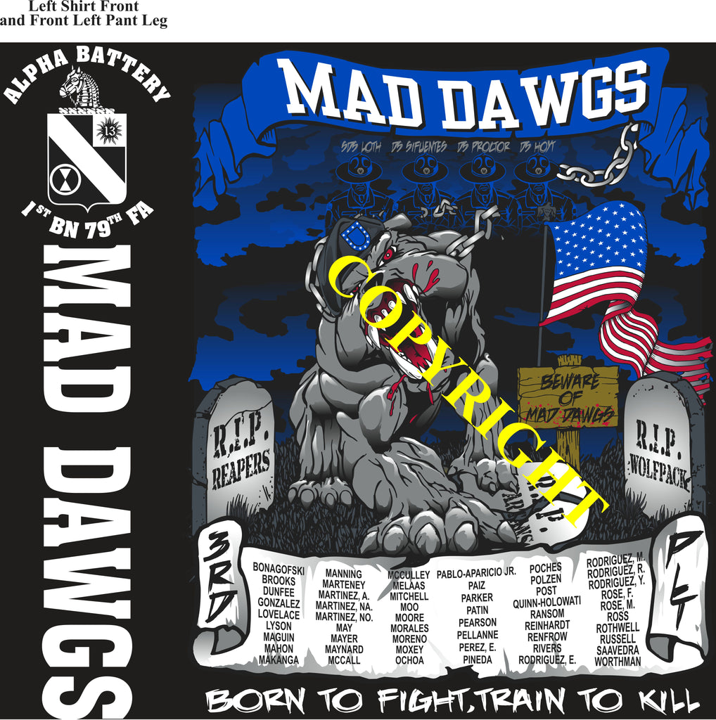 Platoon Items (direct-to-garment print) ALPHA 1st 79th MADDAWGS 3rd PLATOON AUG 2024