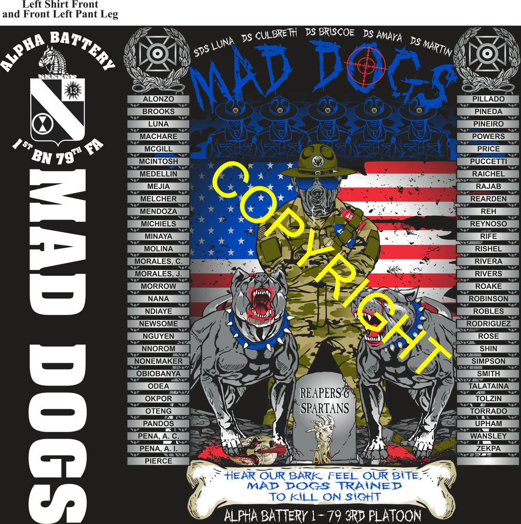 Platoon Items (direct-to-garment print) ALPHA 1st 79th MAD DOGS 3rd PLATOON NOV 2025 GRADUATED 11-14-2025