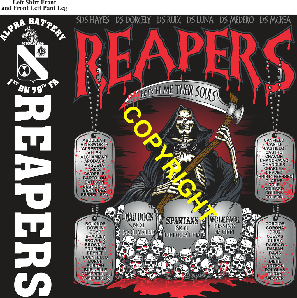 Platoon Items ALPHA 1st 79th REAPERS 1st PLATOON AUG 2025 PRE-ORDER GRADUATING 8-22-2025
